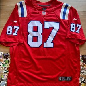 Rob Gronkowski Nike NFL New England Patriots #87 Red Throwback Jersey Size XXL